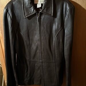 Casual Corner Women's Dark Brown Leather Jacket